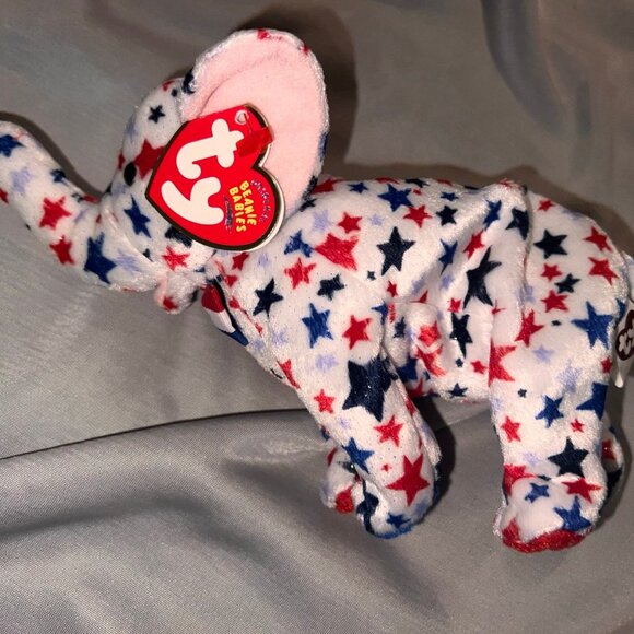 Ty Beanie Babies Righty 2004 the Elephant US Presidential Election Plush - Picture 2 of 5